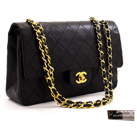 chanel black bag chain|black chanel leather shoulder bag.